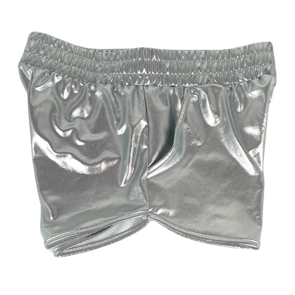 Pumpkino Metallic Disco Shorts Metallic Silver Size Medium - Picture 4 of 7